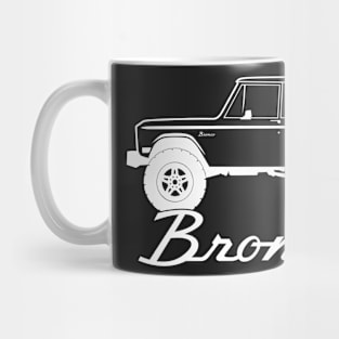 1966-1977 Ford Bronco Side, w Tires, White Print Mug